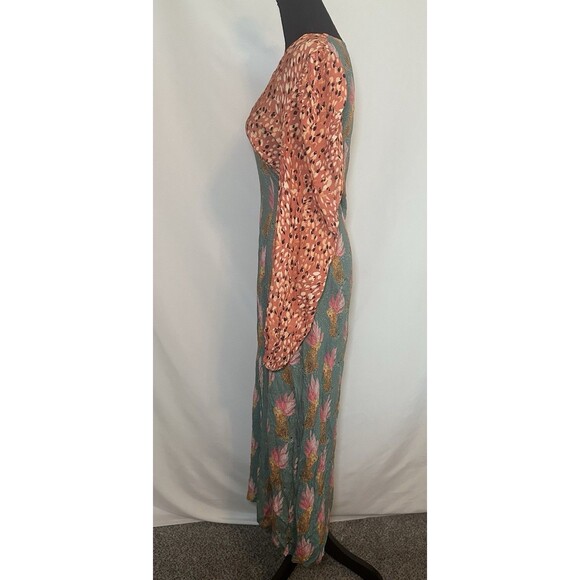 Never‎ Fully Dressed Colorful Cheetah Long Sleeve Midi Modest Dress US 6 - Picture 3 of 16